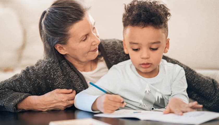 teacher with child