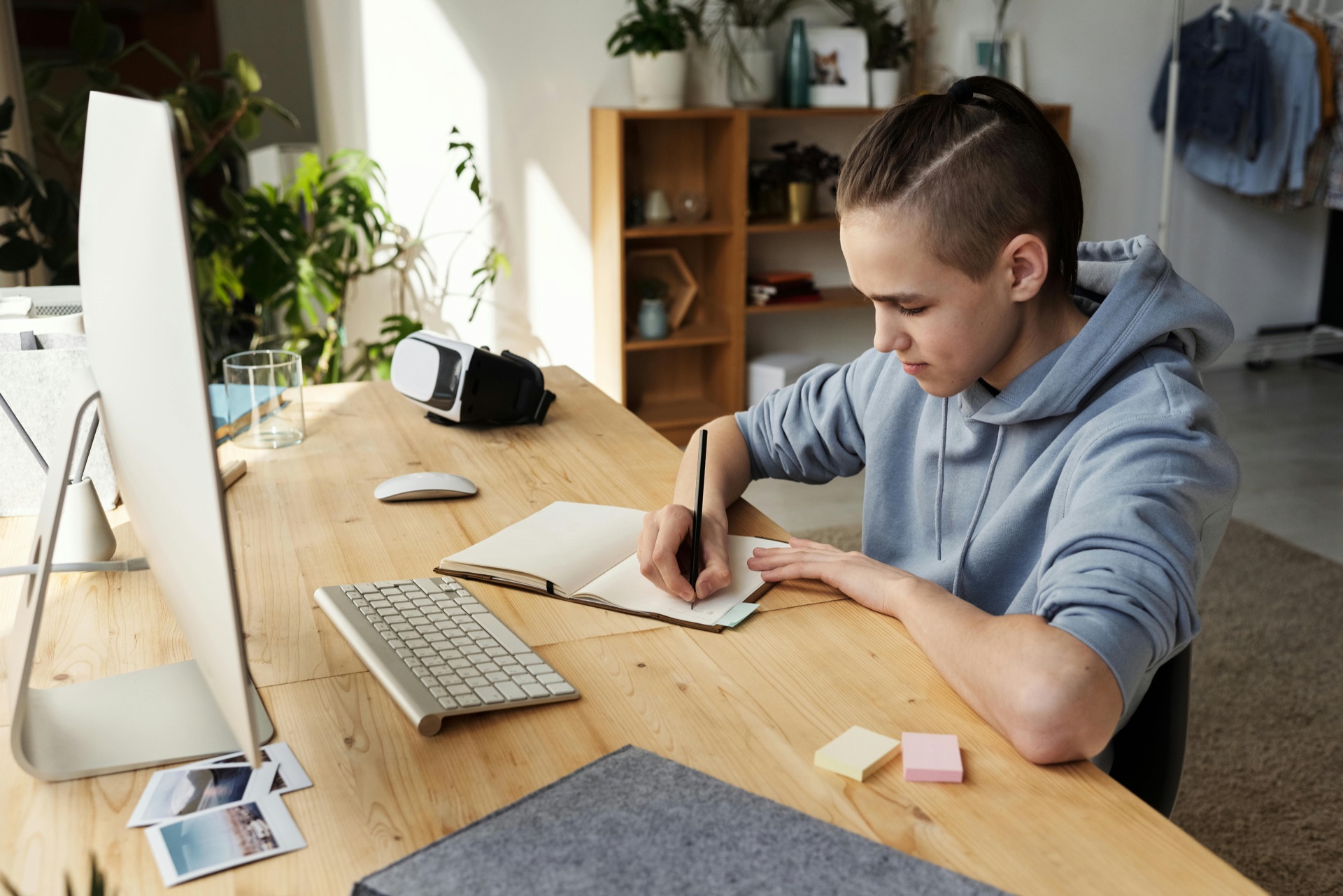 child writing